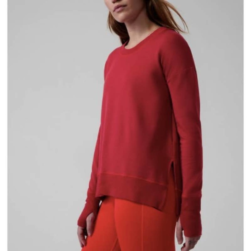 ATHLETA Red Coaster Luxe Sweatshirt Size XS comfort long sleeve comfort crewneck